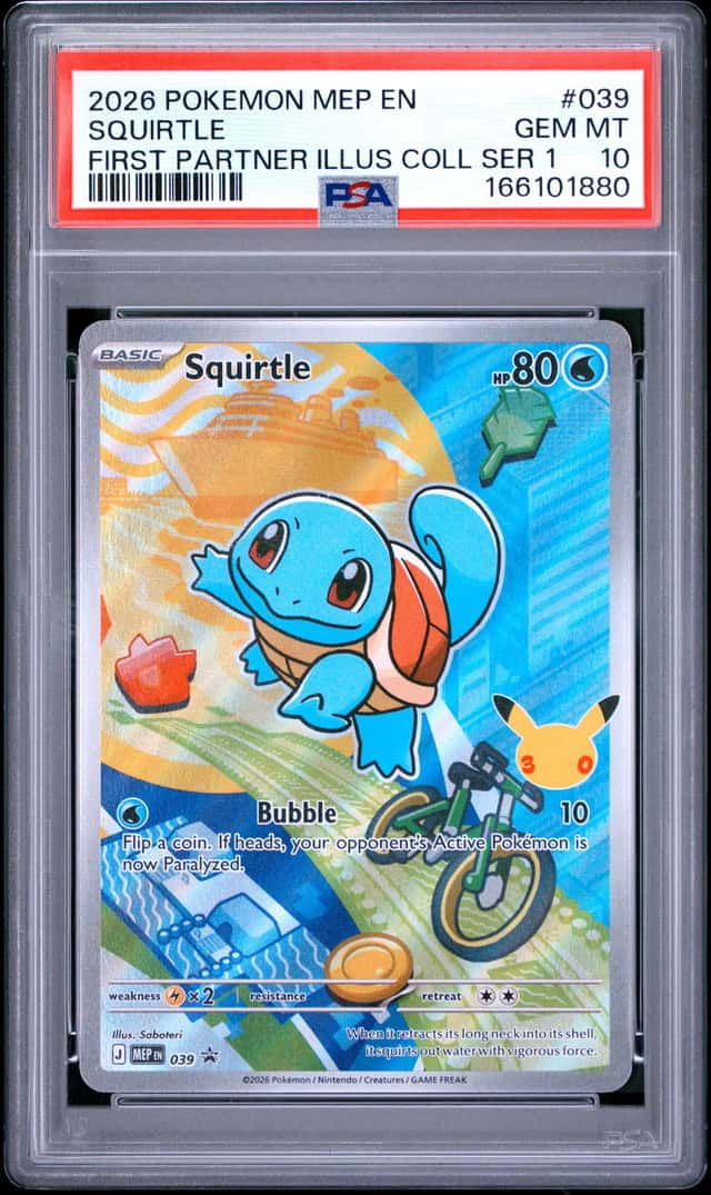 2026 POKEMON FIRST PARTNER ILLUSTRATION COLLECTION SERIES 1 SQUIRTLE PSA 10
