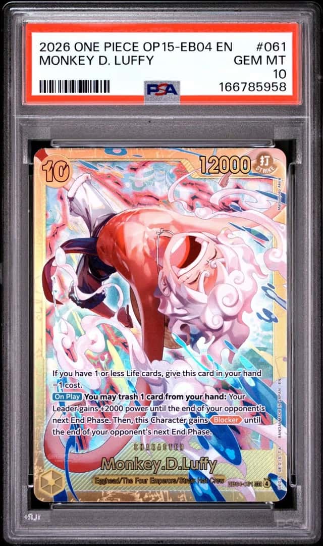 2026 ONE PIECE OP15-EB04-ADVENTURE ON KAMI'S ISLAND #061 MONKEY D. LUFFY PSA 10