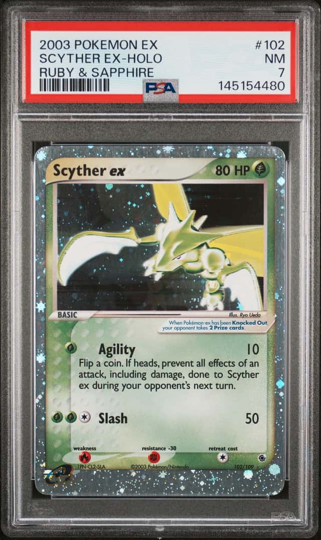 Pokémon Scyther EX TCG Holo Ultra Rare Card Ruby and Sapphire 102/109
