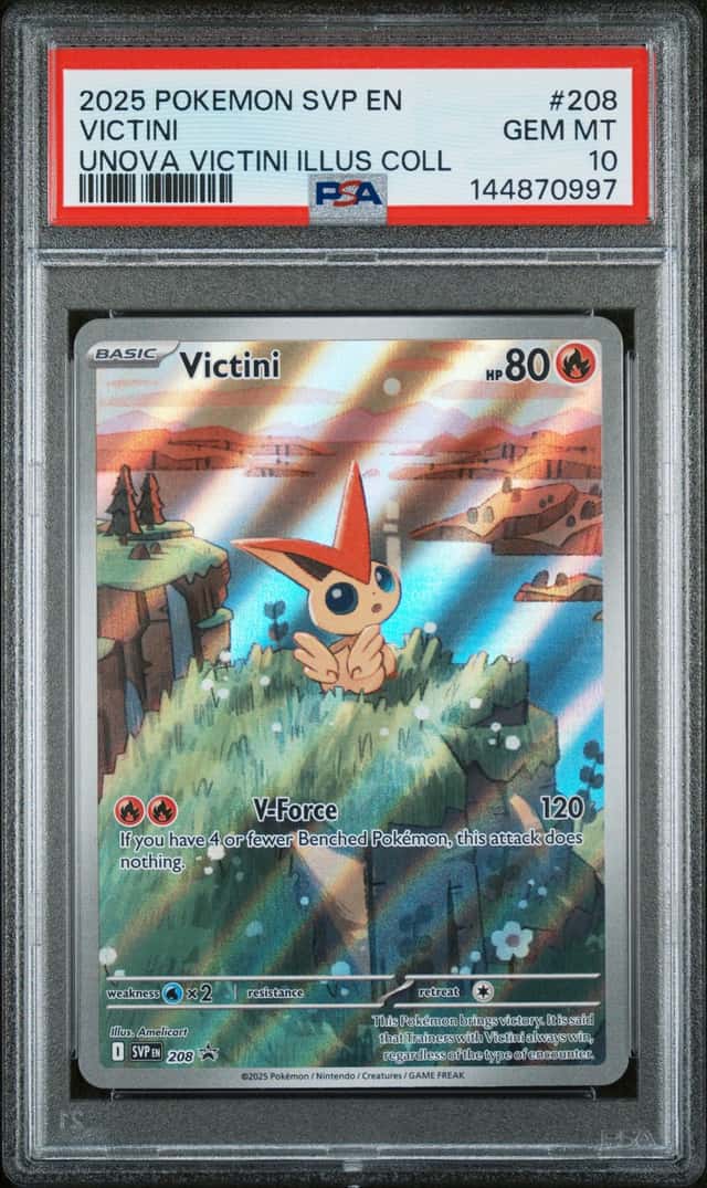 2025 Pokemon Scarlet and Violet Black Star Promo Unova Illustration Collection Victini #208