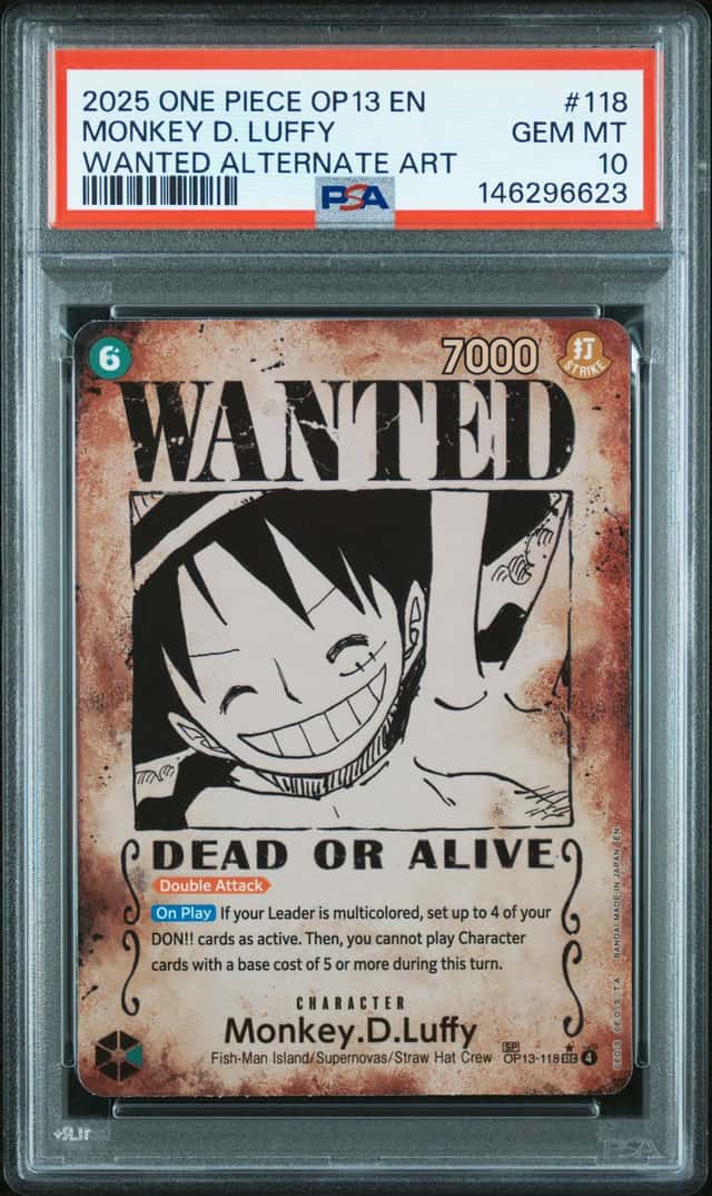 2025 One Piece Carrying On His Will Wanted Alternate Art Monkey D. Luffy #OP13118