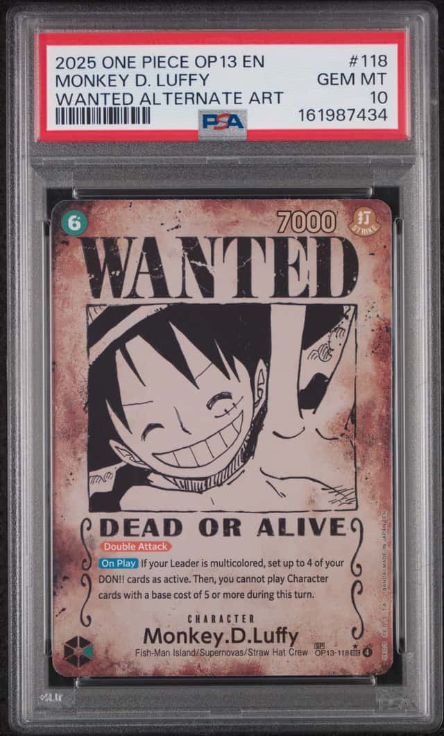 2025 One Piece Carrying On His Will Wanted Alternate Art Monkey D. Luffy #OP13118