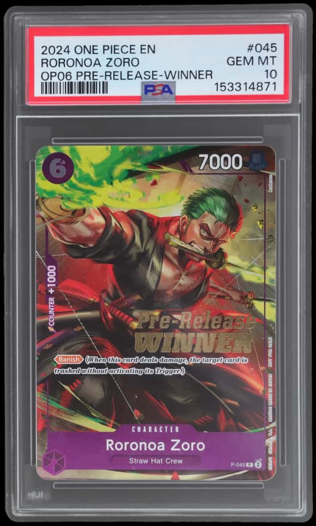 2024 One Piece Promo Wings of the Captain Prerelease Winner Roronoa Zoro #P045
