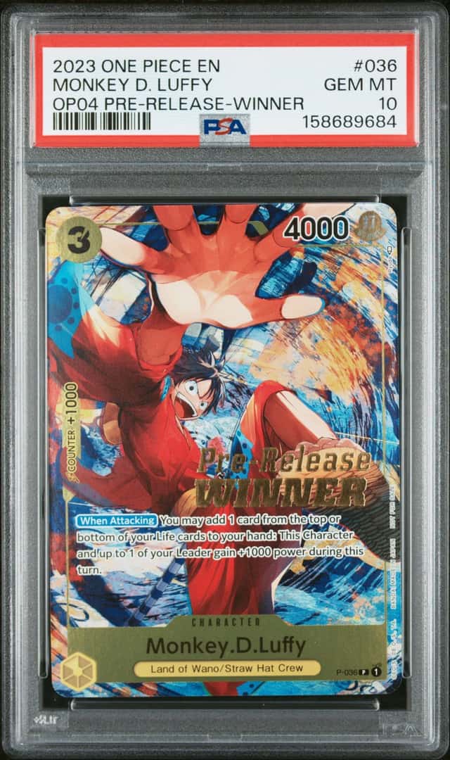 2023 One Piece Kingdoms of Intrigue Prerelease Winner Monkey D. Luffy #P-036