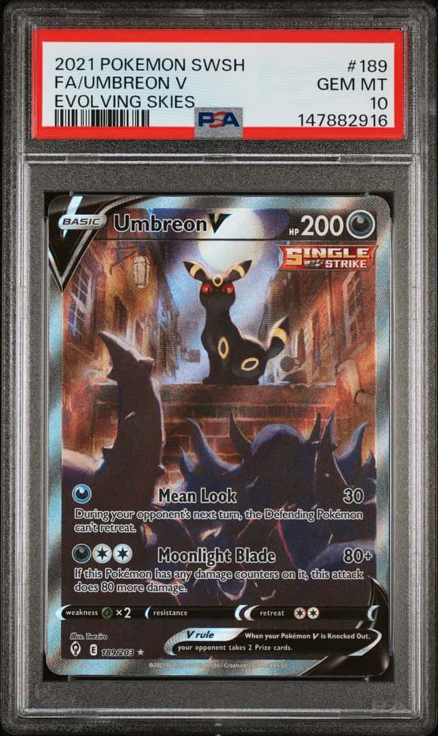 2021 Pokemon Sword and Shield Evolving Skies Umbreon V #189
