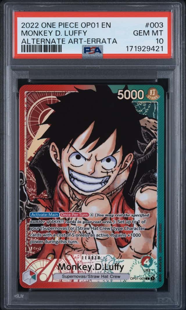 2022 One Piece Romance Dawn Alternate Art Errata Monkey D. Luffy #OP01003