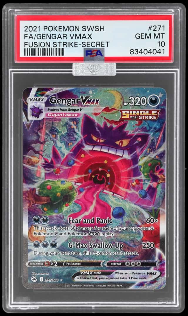 2021 Pokemon Sword and Shield Fusion Strike Secret Rare Gengar Vmax #271