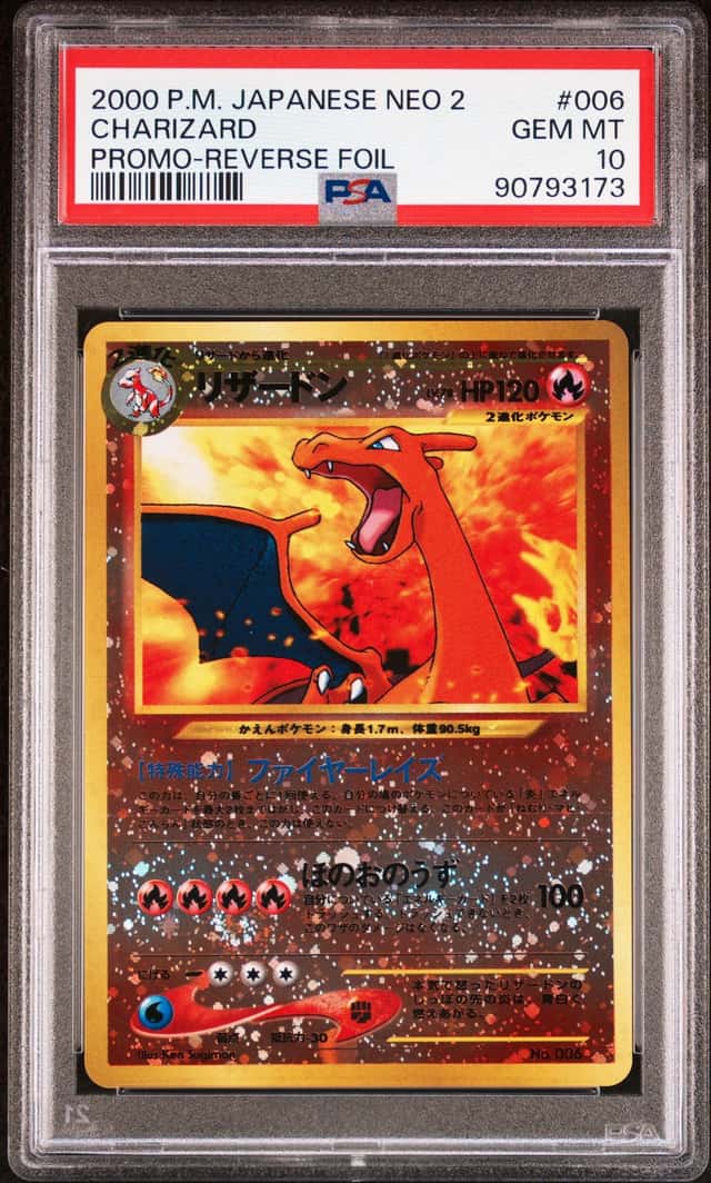 2000 Pokemon Neo 2 Promo Japanese Reverse Holo Charizard #006