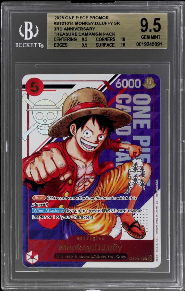 2025 One Piece 3rd Anniversary Treasure Campaign Pack Monkey D. Luffy #ST21014