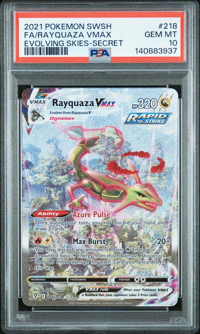 2021 Pokemon Sword and Shield Evolving Skies Secret Rare Rayquaza Vmax #218