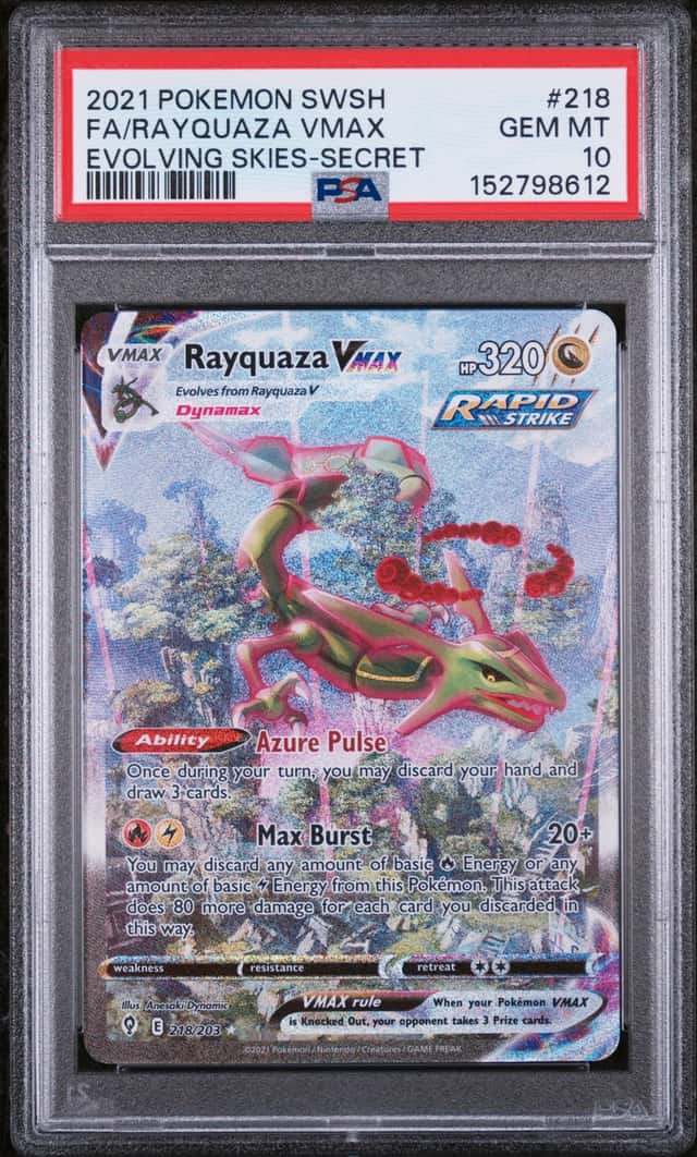 2021 Pokemon Sword and Shield Evolving Skies Secret Rare Rayquaza Vmax #218