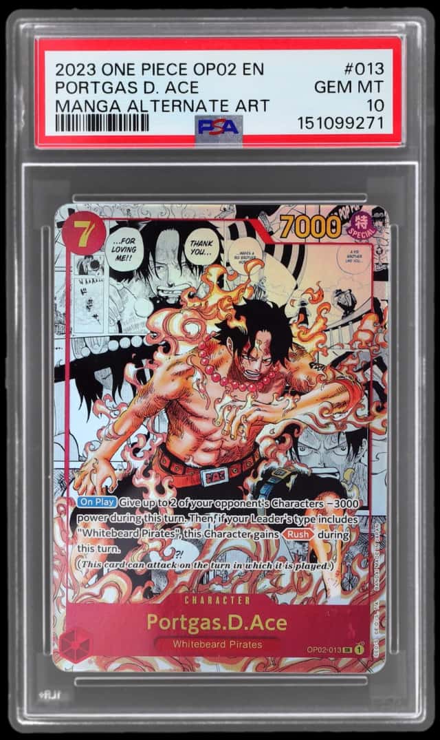 2023 One Piece Paramount War Manga Alternate Art Portgas D. Ace #OP02-013