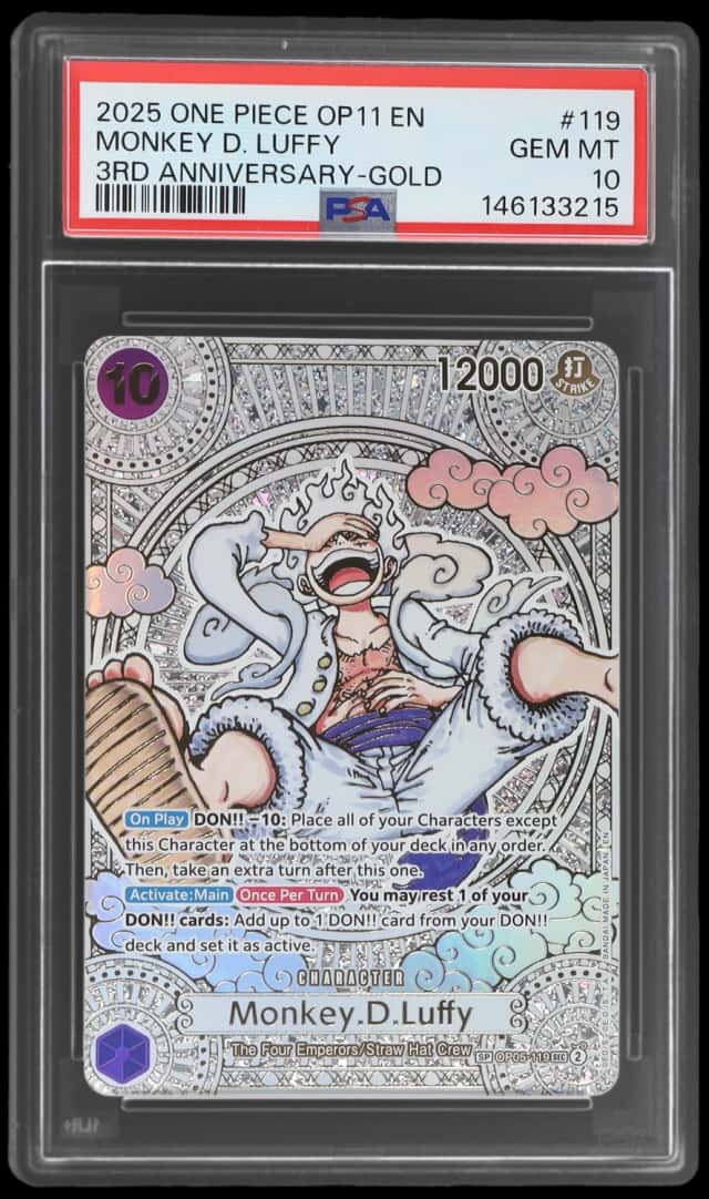 2025 One Piece A Fist of Divine Speed 3rd Anniversary Gold Monkey D. Luffy #OP05-119