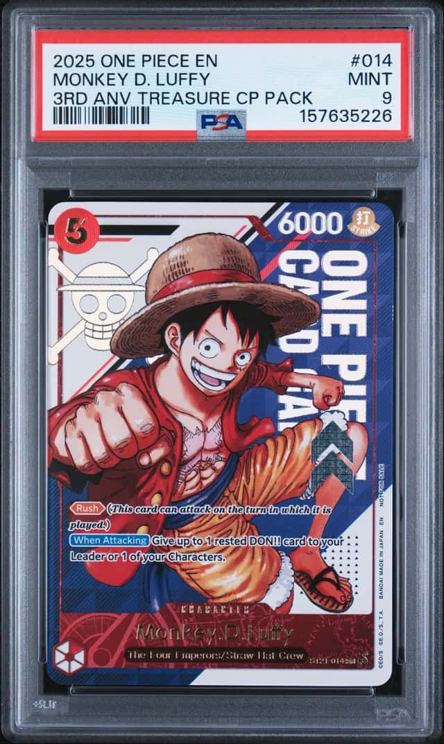 2025 One Piece 3rd Anniversary Treasure Pack Monkey D. Luffy #ST21-014 PSA 9 MINT