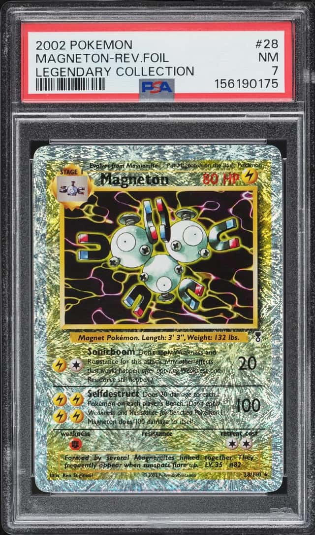 2002 Pokemon Legendary Collection Reverse Holo Magneton #28 PSA 7 NRMT