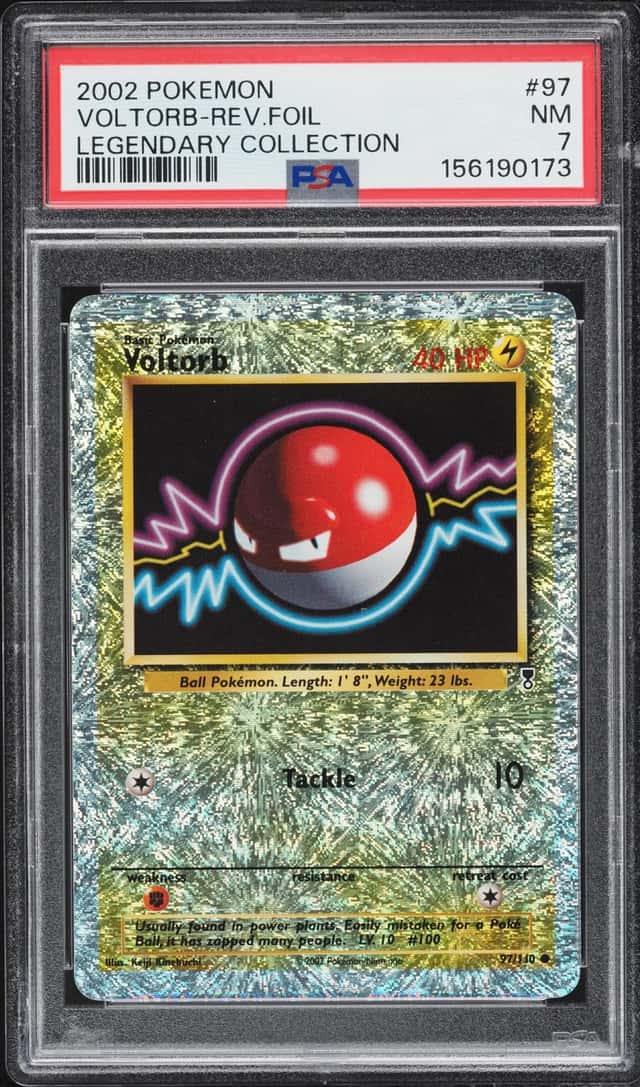 2002 Pokemon Legendary Collection Reverse Holo Voltorb #97 PSA 7 NRMT