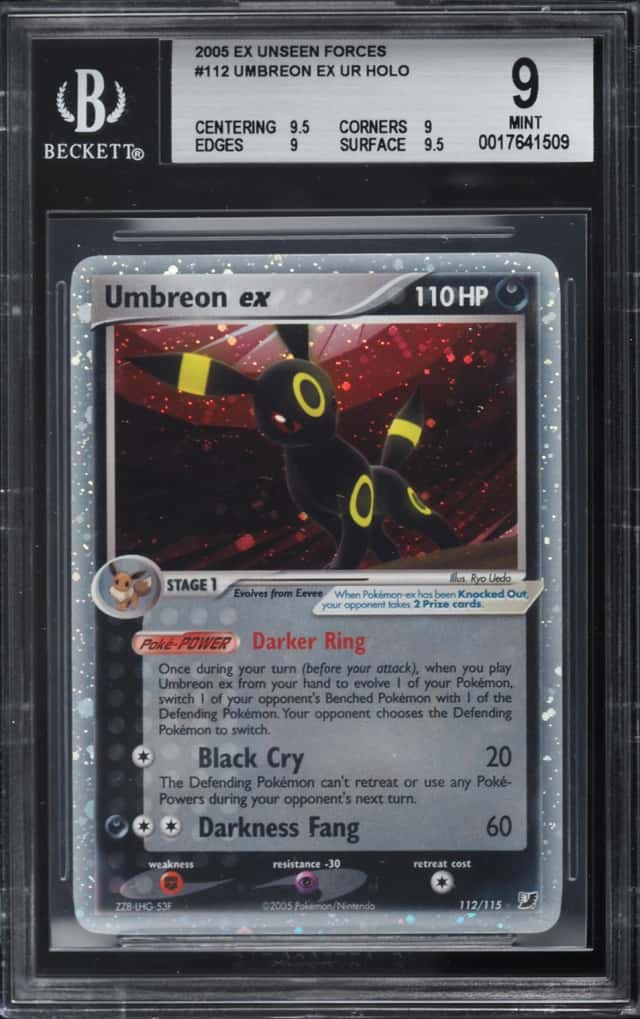2005 Pokemon EX Unseen Forces Holo Umbreon Ex #112 BGS 9 MINT