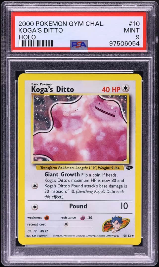 2000 Pokemon Gym Challenge Holo Koga's Ditto #10 PSA 9 MINT