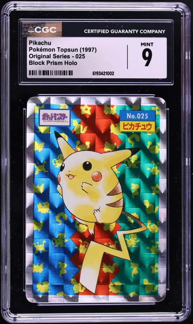 1997 Pokemon Japanese Topsun Original Series Block Prism Holo Pikachu #25 CGC 9 MINT