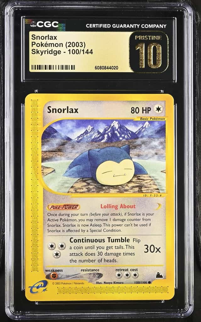 2003 Pokemon Skyridge #100 Snorlax - CGC PRISTINE 10