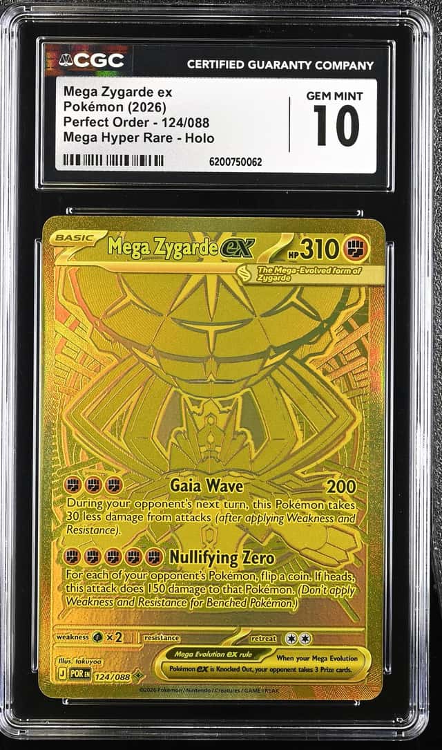 2026 Pokemon Mega Evolution Perfect Order Gold Rare Mega Zygarde Ex #124 CGC 10 GEM MINT