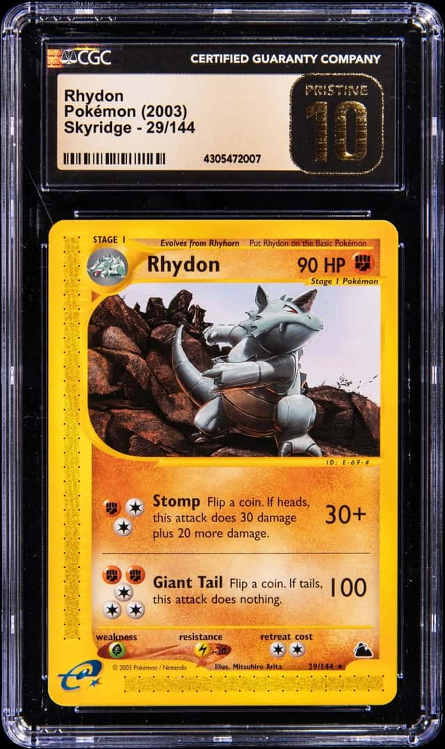 2003 Pokemon Skyridge #29 Rhydon - CGC PRISTINE 10
