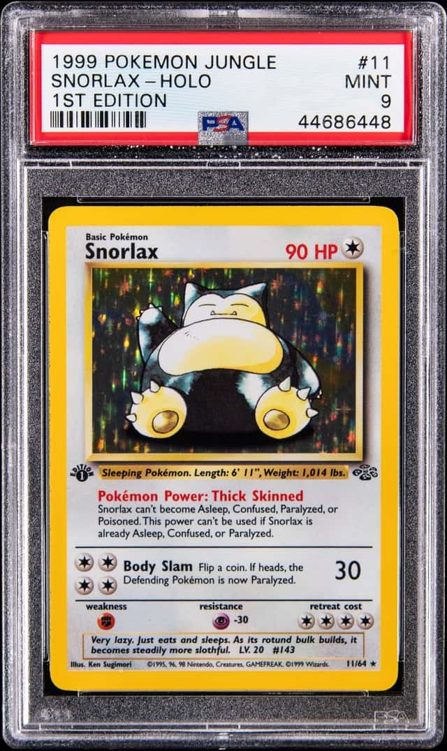 1999 Pokemon Jungle 1st Edition Holo #11 Snorlax - PSA MINT 9