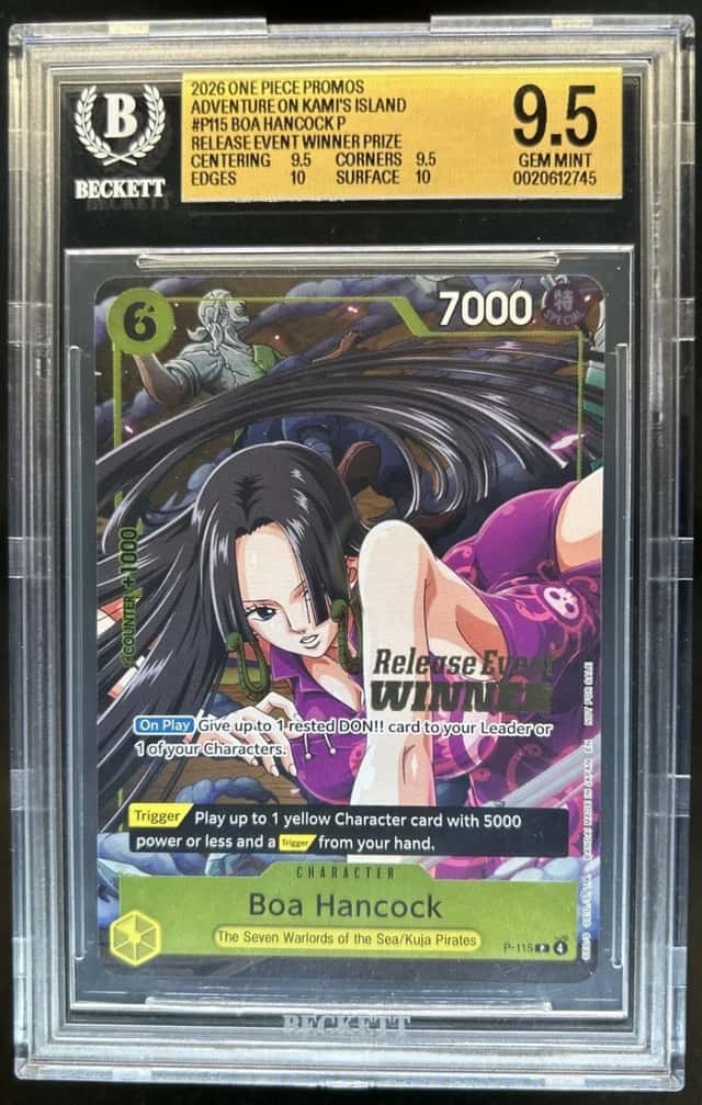 2026 One Piece Promos Kami's Island Boa Hancock Release Winner #P-115 BGS 9.5
