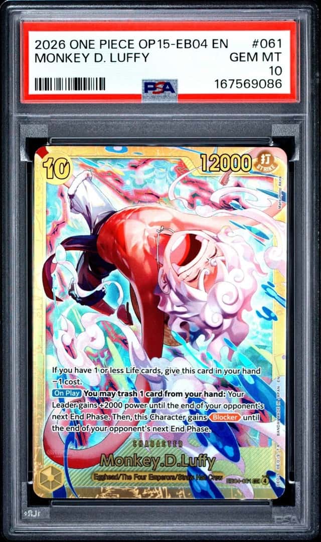2026 ONE PIECE OP15-EB04-ADVENTURE ON KAMI'S ISLAND #061 MONKEY D. LUFFY PSA 10