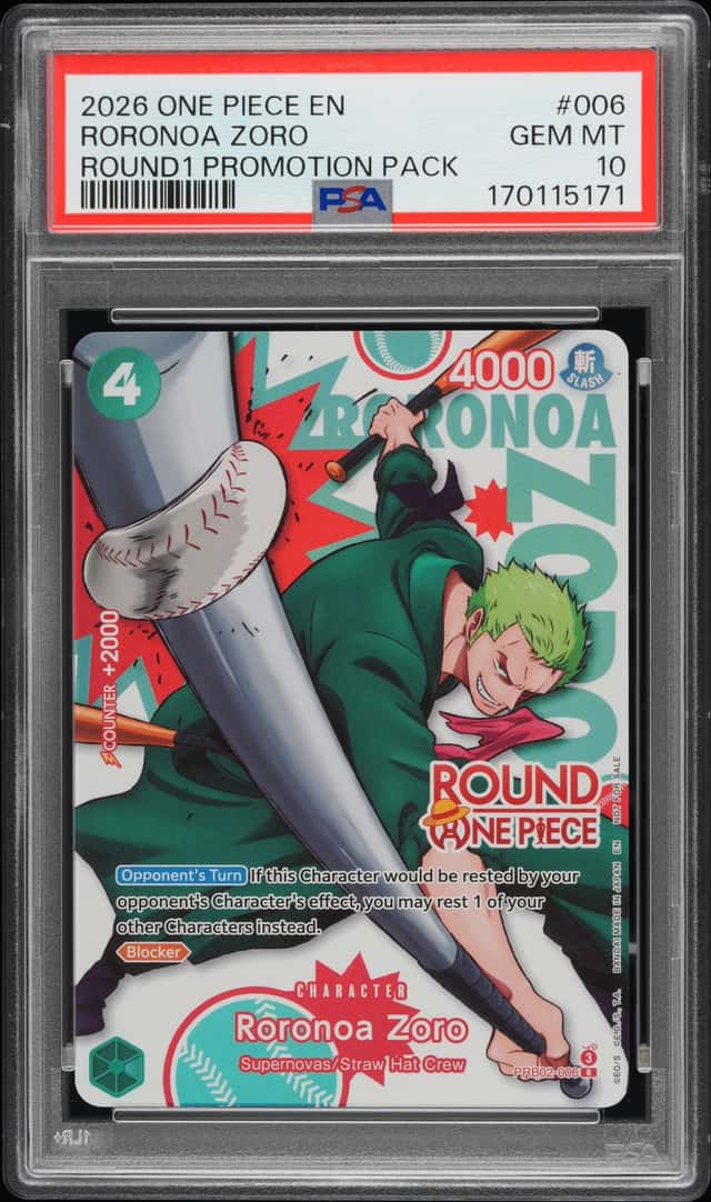 2026 ONE PIECE ROUND1 PROMOTION PACK #006 RORONOA ZORO PSA 10