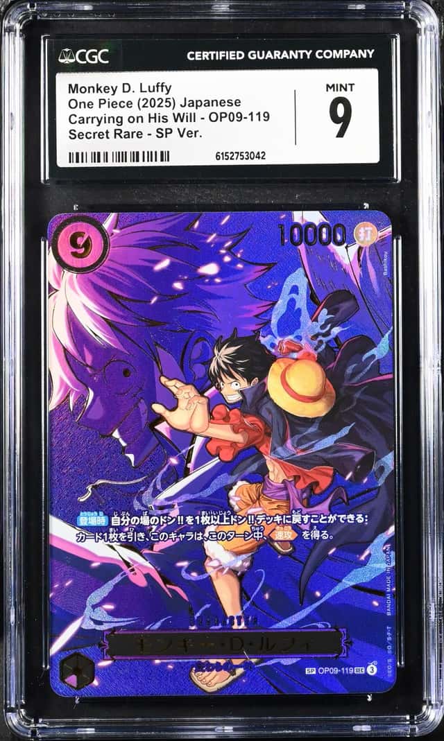 One Piece CGC 9 Monkey D. Luffy SP Alt Art 2025 OP09-119 OP13 Japanese