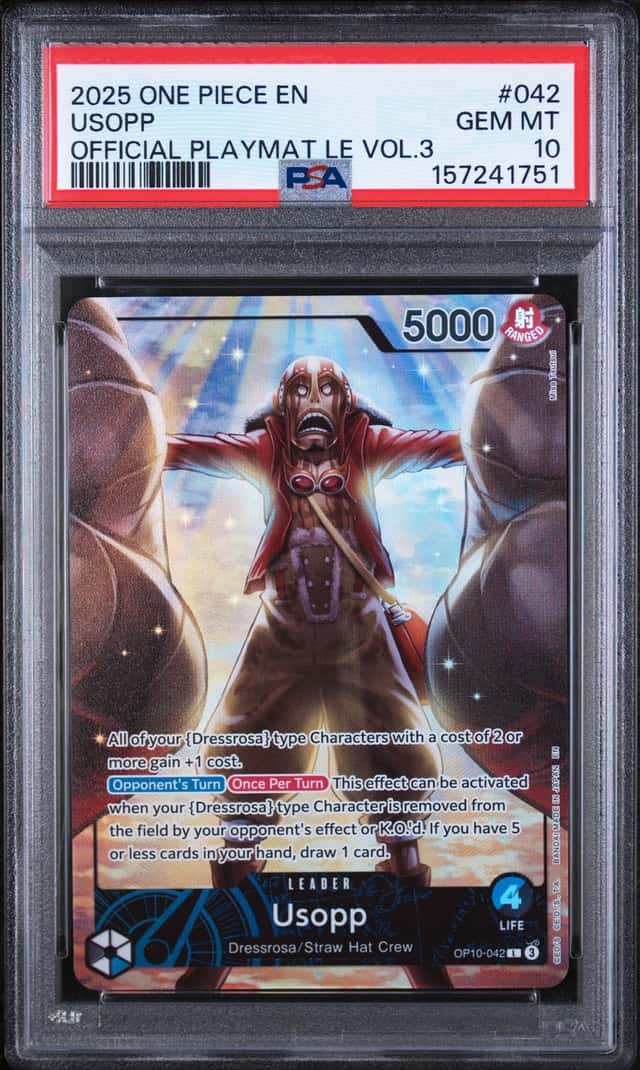 2025 One Piece EN Official Playmat LE Vol.3 #042 Usopp PSA 10 GEM MINT