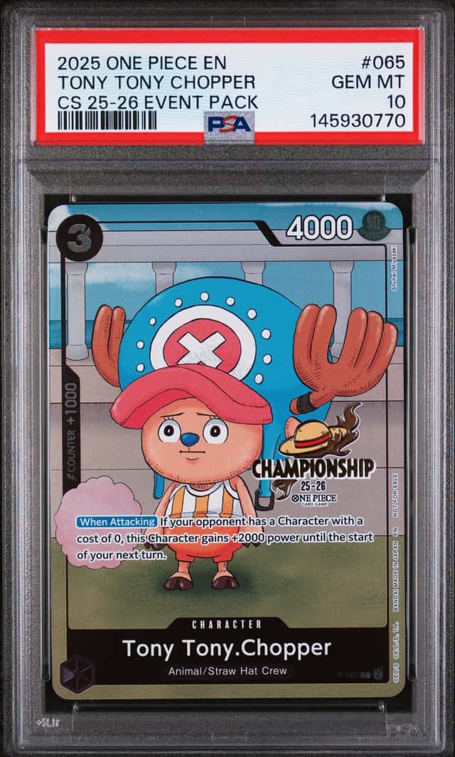 2025 One Piece EN CS 25-26 Event Pack #065 Tony Tony Chopper PSA 10 GEM MINT