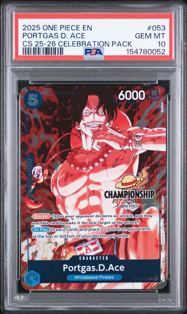 2025 One Piece EN Portgas D. Ace CS 25-26 Celebration Pack #053 PSA 10 Gem Mint