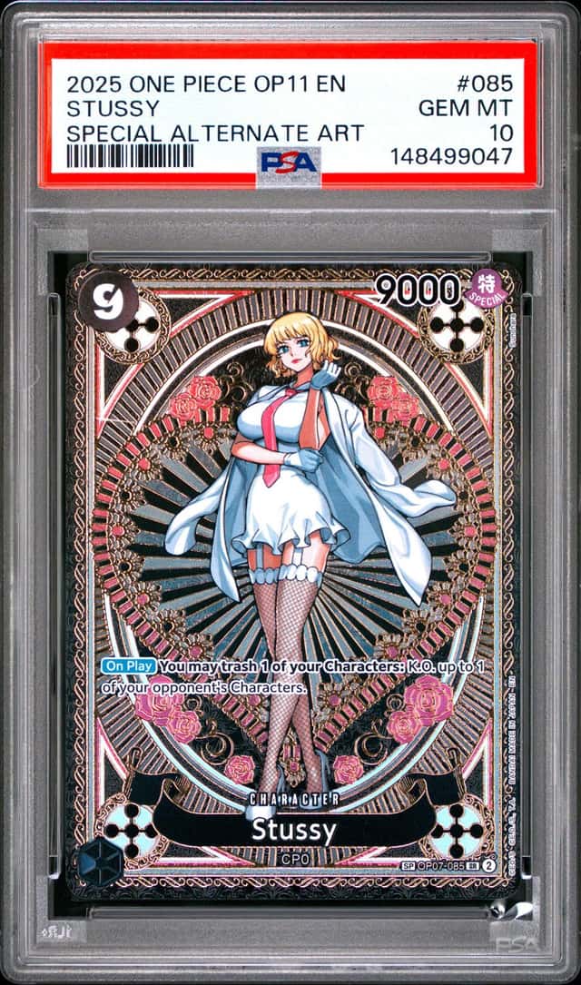 2025 One Piece OP11 EN Special Alternate Art #085 Stussy PSA 10 GEM MINT