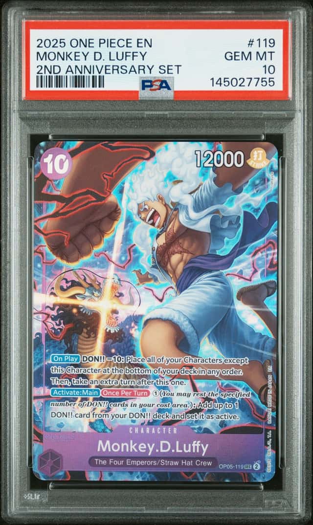 2025 One Piece EN Monkey D. Luffy 2nd Anniversary #119 PSA 10 GEM MINT GEM MINT