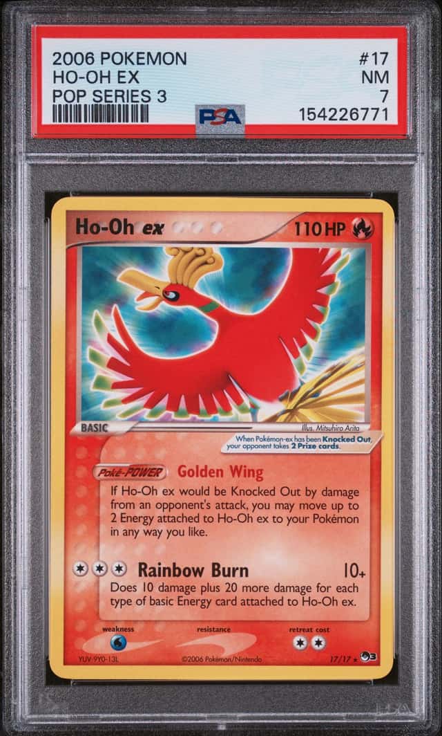 Pokemon Ho-Oh ex Pop Series 3 17/17 PSA 7