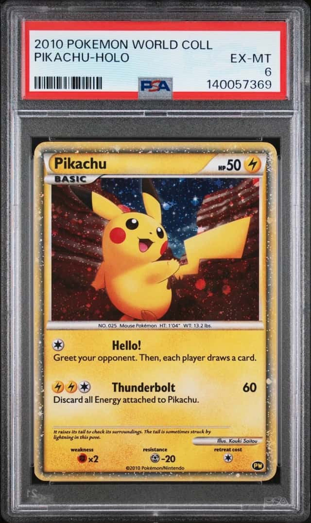 Pokemon Pikachu Holo World Coll. PSA 6