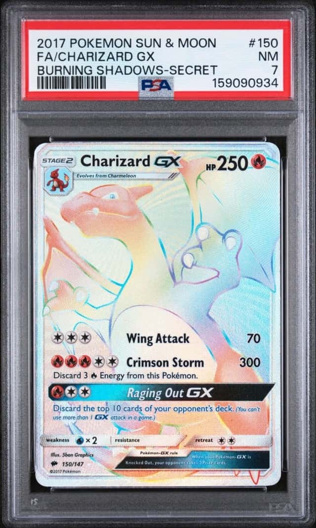 Pokemon Charizard GX Burning Shadows Secret Rare #150 PSA 7