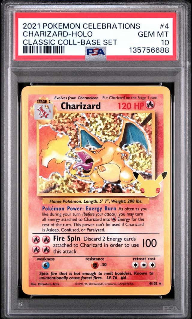 2021 Pokemon Celebrations Classic Collection Holo #4 Charizard Gem Mint PSA 10