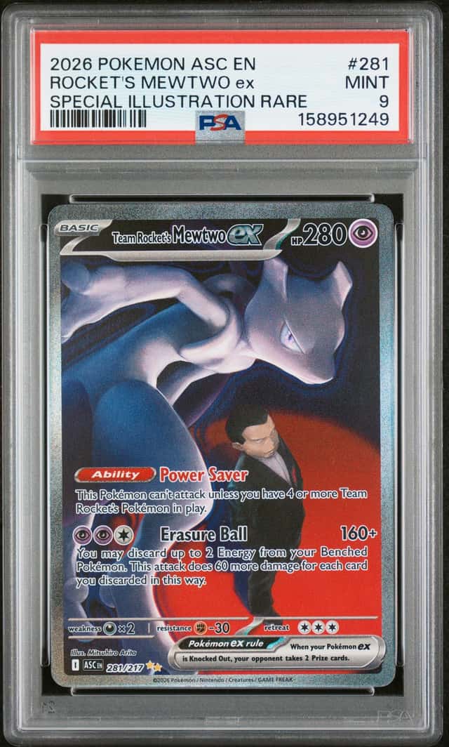 POKEMON ROCKET'S MEWTWO ex 2026 ASCENDED HEROES #281 SPECIAL ILL RARE PSA 9