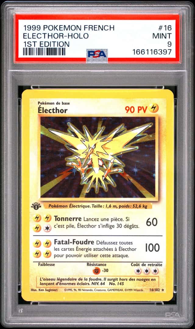 POKEMON ELECTHOR 1999 FRENCH #16 1ST EDITION HOLO PSA 9