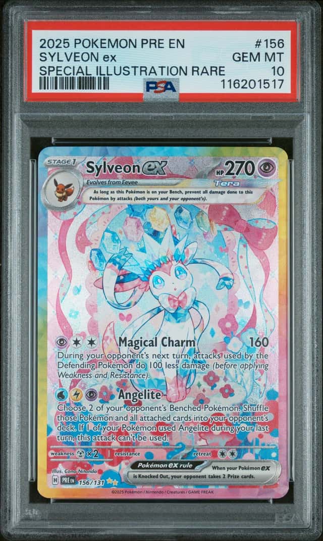 2025 Pokemon PRE EN Special Illustration Rare #156 Sylveon ex PSA 10 GEM MINT