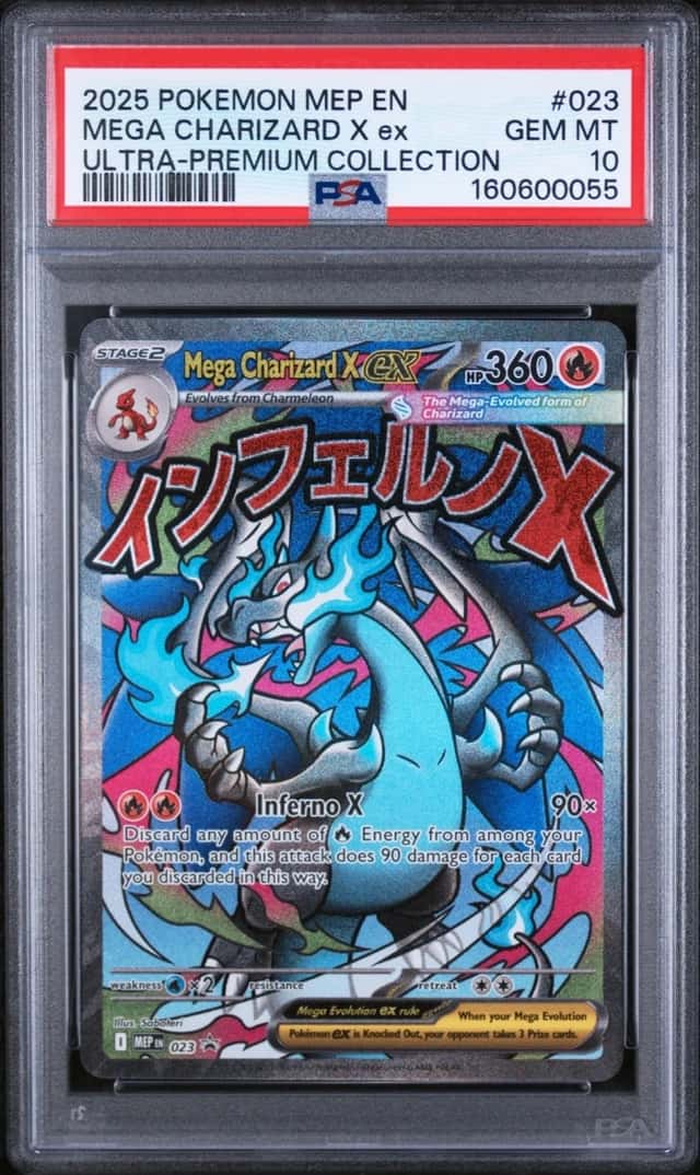2025 POKEMON MEGA CHARIZARD X ex ULTRA-PC MEP EN BLACK STAR PROMO #023 PSA 10