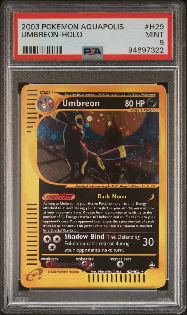 2003 Pokemon Aquapolis Umbreon Holo #H29/H32 PSA 9