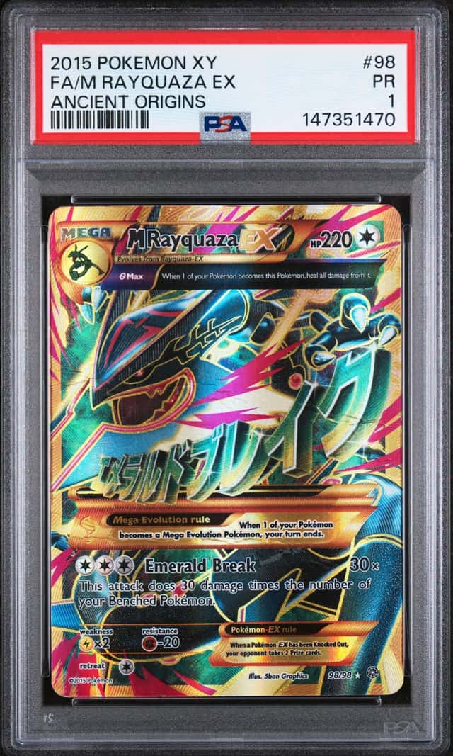 2015 Pokemon XY Ancient Origins Mega Rayquaza #98/98 PSA 1