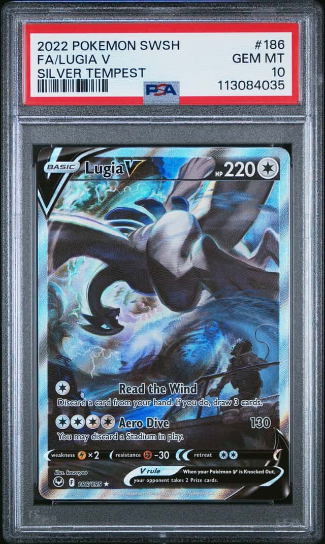 2022 Pokemon SWSH Silver Tempest Lugia V #186/195 PSA 10 GEM MINT