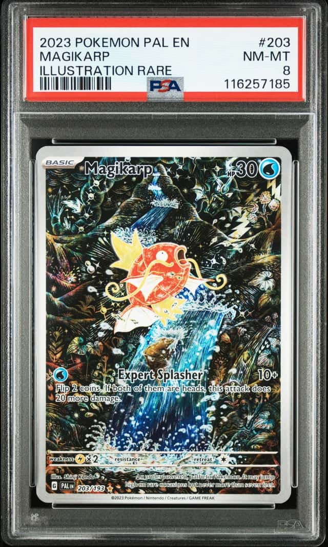2023 Pokemon MAGIKARP #203/193 Paldea Evolved Illustration Rare English PSA 8