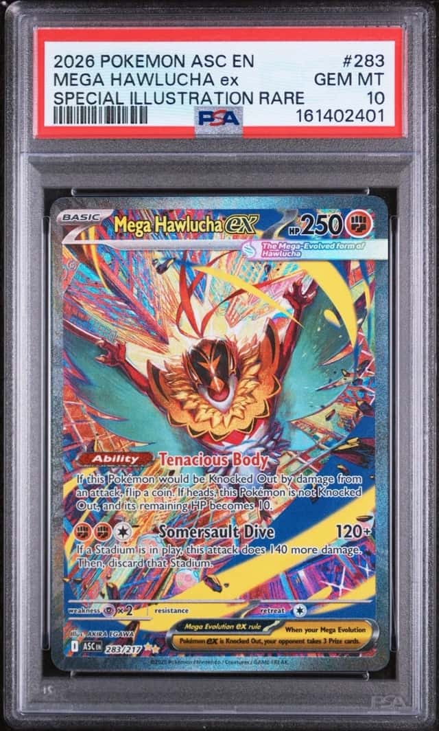 Pokemon Mega Hawlucha ex 283/217 Me: Ascended Heroes SIR Holo Eng PSA 10