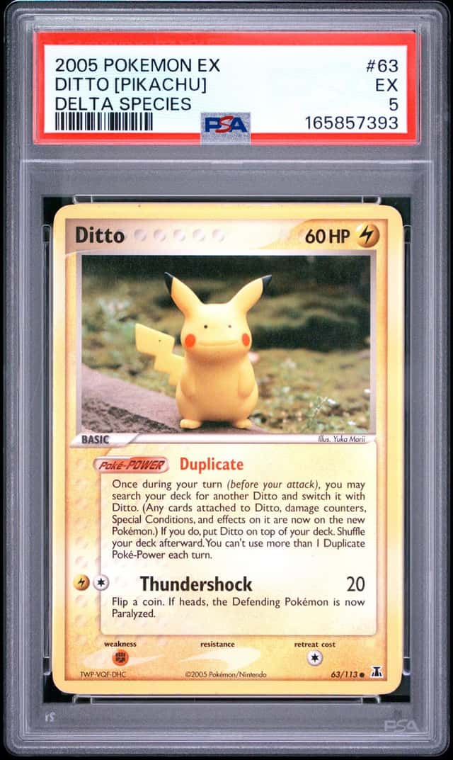 2005 POKEMON EX DELTA SPECIES #63 DITTO [PIKACHU] PSA 5
